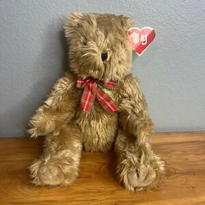 Vintage 1989 Ty Scruffy Brown Teddy Bear Plush‎ 16" Jointed Rare